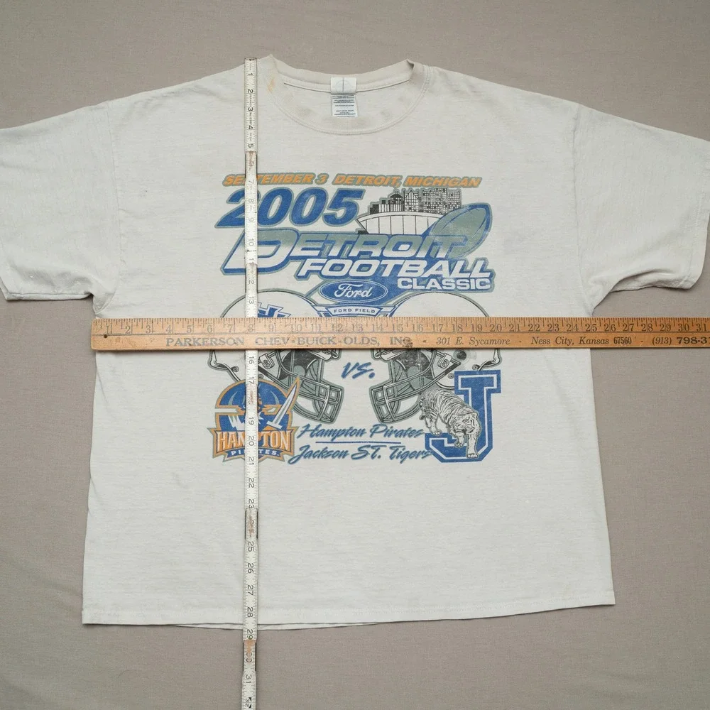Vintage Y2k 2005 Detroit Football Hampton Pirates Jackson St Tigers T Shirt 2Xl